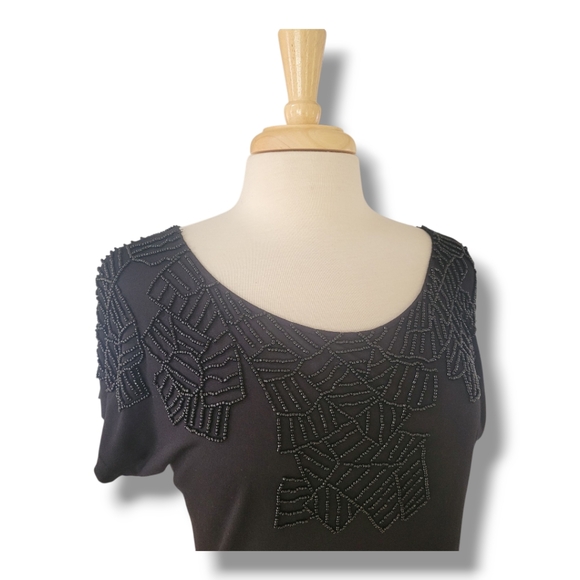 XX I Beaded Round Neck Short Sleeve Blouse. Size S/P (Loose-fit) - Picture 1 of 12